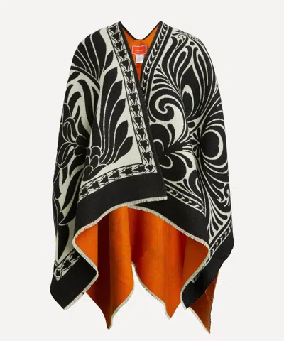 La Doublej Women's Reversible Wool Poncho
