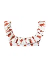 La Doublej Ruffle Bikini Top In White
