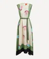 La Doublej San Carlo Belted Strong-shoulder Ankle Dress