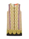 La Doublej Stretch Tunic Printed Satin Minidress In Multi