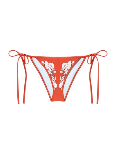 La Doublej Women's String Bikini Bottom In Orange