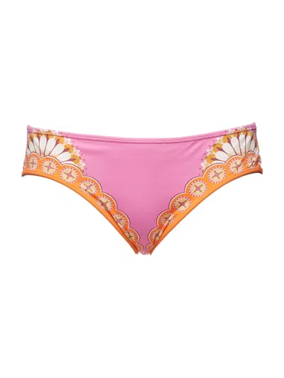 La Doublej Women's Sunset Bikini Bottom In Napoli Plates Placee Pink