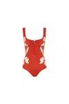 La Doublej Women's Sunset Swimsuit In Iris Placée In Red