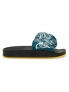 La Doublej Treccia Knotted-strap Rubber Slides In Black