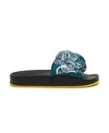 La Doublej Treccia Knotted-strap Rubber Slides In Ionic Blue Petrol