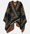 La Doublej Wool-felt Poncho In Herald Black In Black