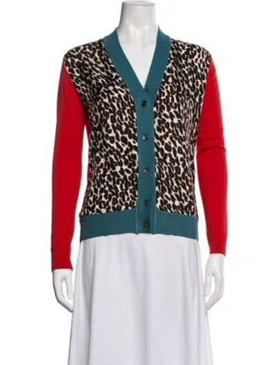 Pre-owned La Doublej Wool Animal Print Sweater In Red