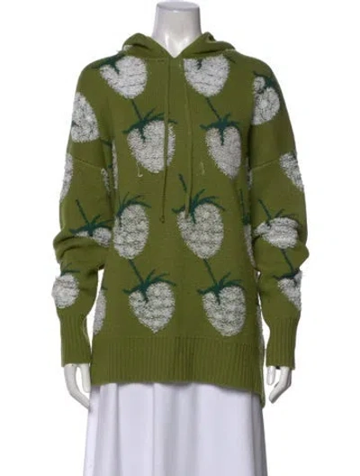 Pre-owned La Doublej Wool Floral Print Sweater In Green