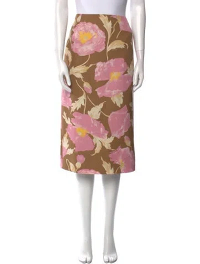 Pre-owned La Doublej Wool Knee-length Skirt In Brown