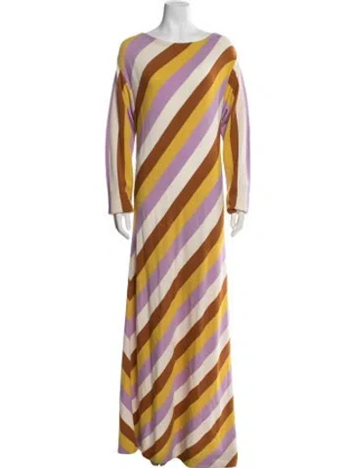 Pre-owned La Doublej Wool Long Dress In Purple/yellow
