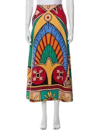 Pre-owned La Doublej Wool Midi Length Skirt W/ Tags In Multi