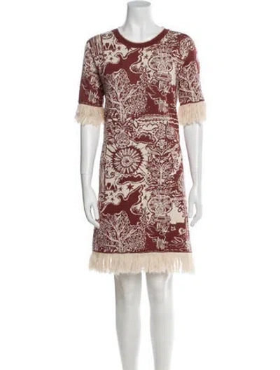 Pre-owned La Doublej Wool Mini Dress In Burgundy