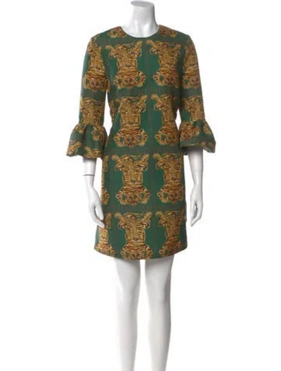 Pre-owned La Doublej Wool Mini Dress In Green