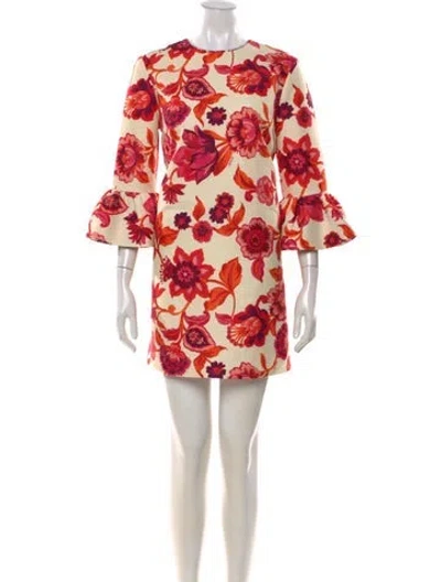 Pre-owned La Doublej Wool Mini Dress In Neutrals/red