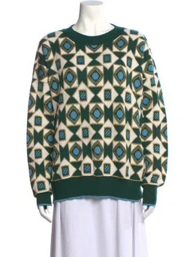 Pre-owned La Doublej Wool Patterned Sweater In Green