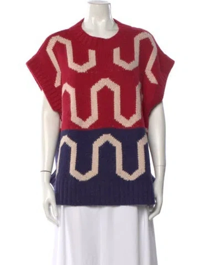 Pre-owned La Doublej Wool Patterned Sweater In Red