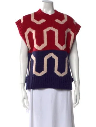 Pre-owned La Doublej Wool Patterned Sweater In Red
