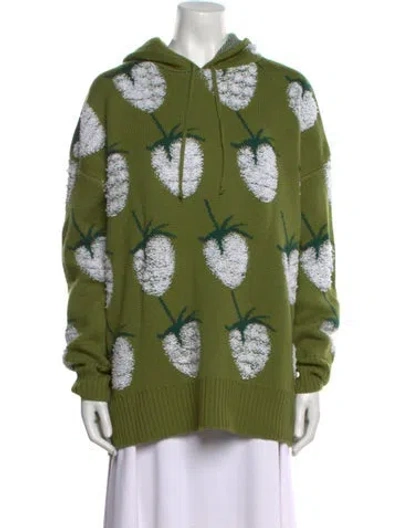 Pre-owned La Doublej Wool Printed Sweater In Green