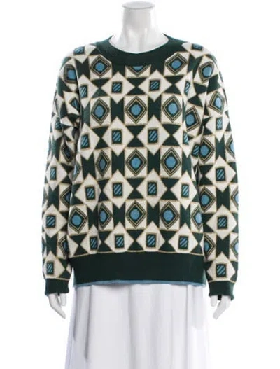 Pre-owned La Doublej Wool Printed Sweater In Green
