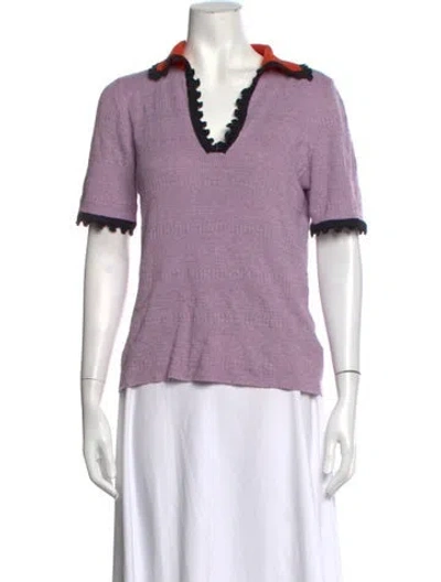 Pre-owned La Doublej Wool V-neck Sweater In Purple