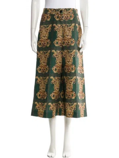 Pre-owned La Doublej Wool Wide Leg Pants In Green