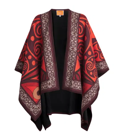 La Doublej Wool-silk Soul Poncho In Brown