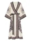 La Doublej Printed Crepe Midi Wrap Dress