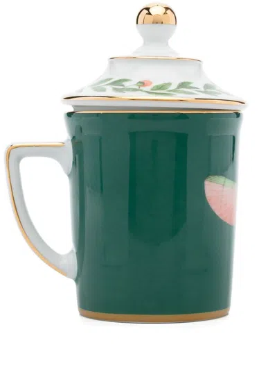 La Doublej X Ancap Lidded Mug (8.5cm X 15cm) In Green