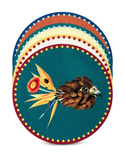 La Doublej X Beto Val Fantastic Creatures Disk Placemats (set Of Four) In Multi
