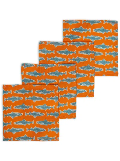 La Doublej X Passalacqua Como Fish Napkin (set Of Four) In Orange
