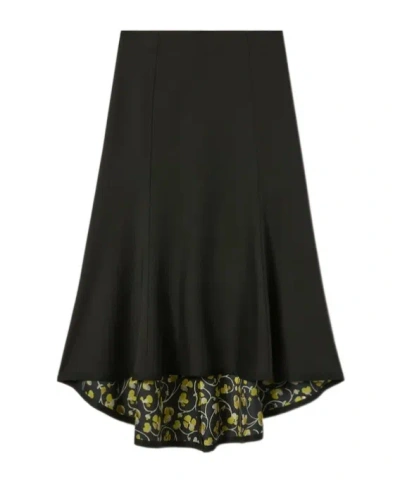 La Doublej Zip-fastening Midi Skirt In Black