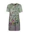 La Doublej Floral-print Mini Dress In Gray