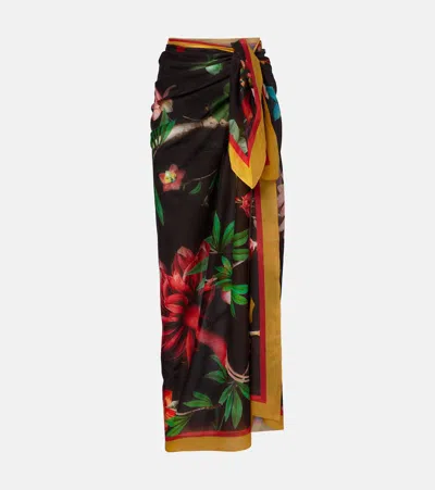 La Doublej Zooflora Placée Cotton Beach Cover-up In Multi