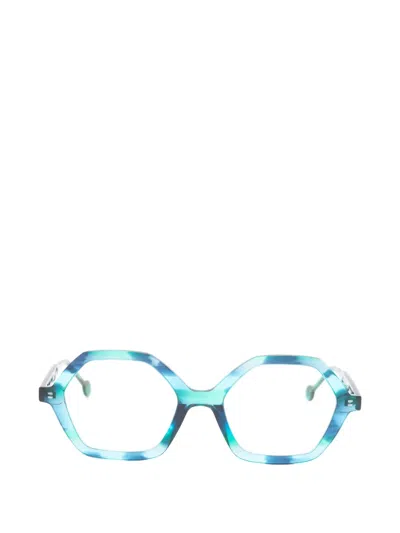 L.a. Eyeworks Crumpet Geometric Glasses In Blue