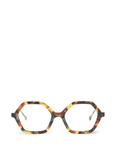 L.a. Eyeworks Crumpet Geometric-frame Glasses In Brown