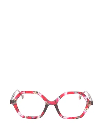 L.a. Eyeworks Crumpet Geometric-frame Glasses In Red