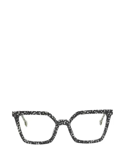 L.a. Eyeworks Hersh Geometic Glasses In Black