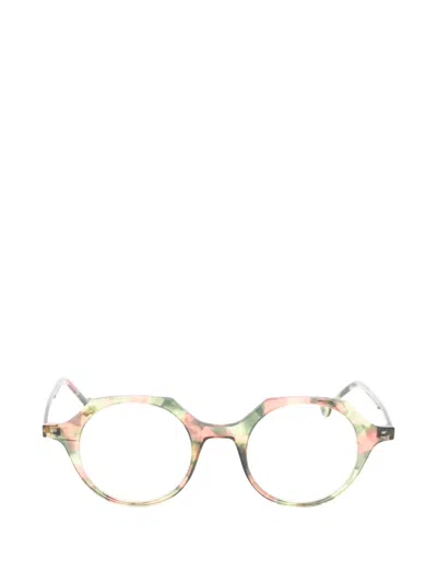 L.a. Eyeworks Quill Round-frame Glasses In Green