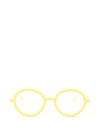 L.a. Eyeworks Tino Round Glasses In Yellow