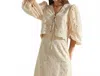 La Fashion Concepts Eyelet Embroidered Blouse In Cream In White