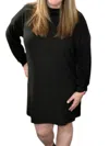 La Fashion Concepts Hacci Turtleneck Dress In Black In Black