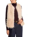 La Fee Maraboutee Edma Faux Fur Vest In Neutral