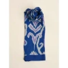 LA FEE MARABOUTEE ROYAL IKAT-INSPIRED BLUE AND LAVENDER SCARF