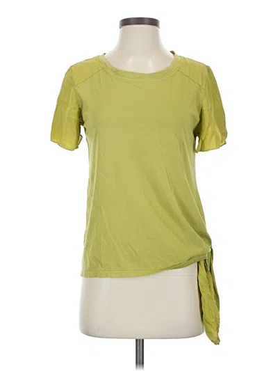 Pre-owned La Fee Maraboutee Short Sleeve Top Green Keyhole Neckline Tops