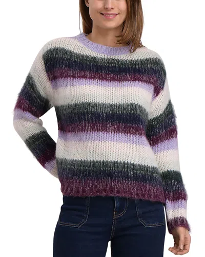 La Fee Maraboutee Striped Round Neck Sweater In Lavander