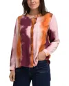 La Fee Maraboutee Tie Dye Band Collar Blouse In Rosewood