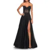 La Femme A-line Tulle Ballgown With Lace Illusion Bodice