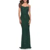 La Femme Chic Soft Sequin Stretch Dress With Open Back