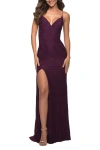 La Femme Gorgeous Jewel Tone Tulle And Lace Mermaid Gown In Multi