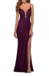 La Femme Strappy-back Long Jersey Dress